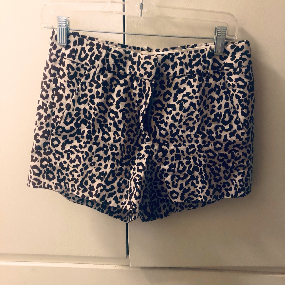 J. Crew size 0 100% linen animal print shorts